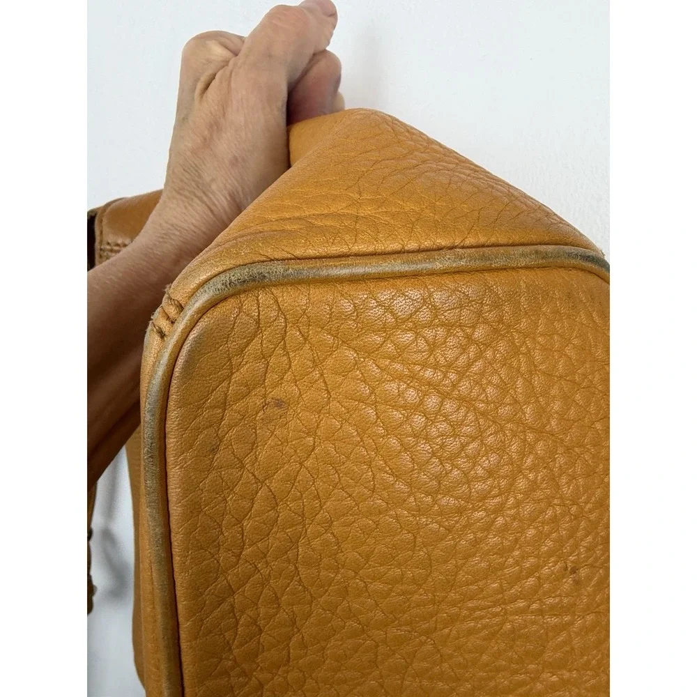 Vintage Coach Sonoma Pocket Zip 4924 Mustard Yellow Leather Crossbody USA Read